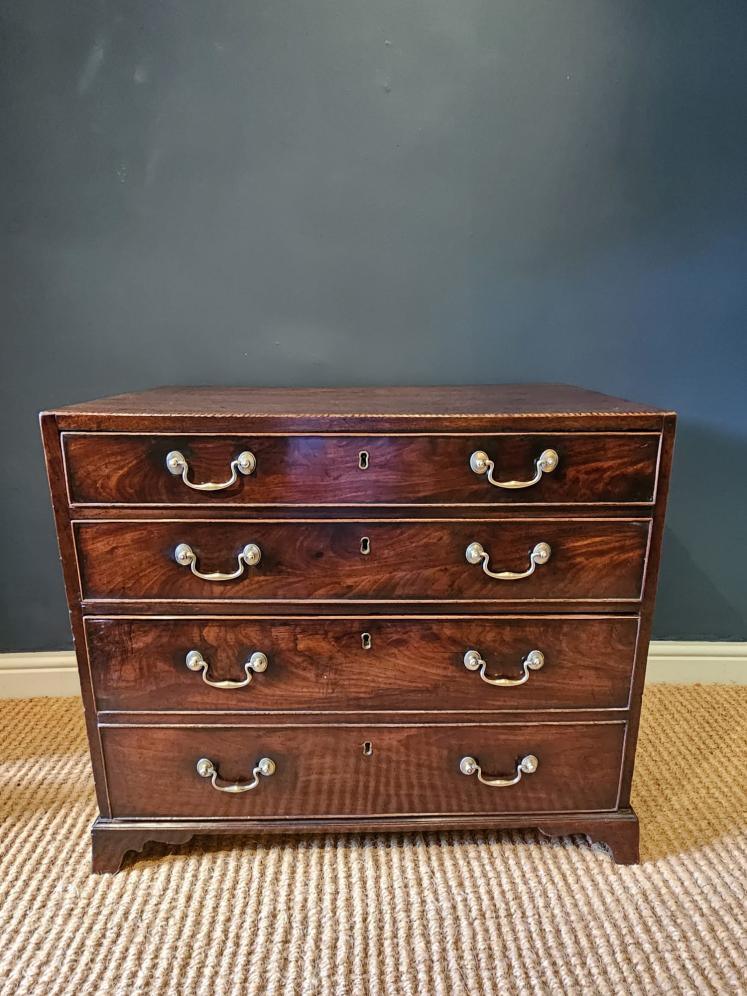 George III Mahogany Chest With Double Depth Bottom Drawer  - Image 1