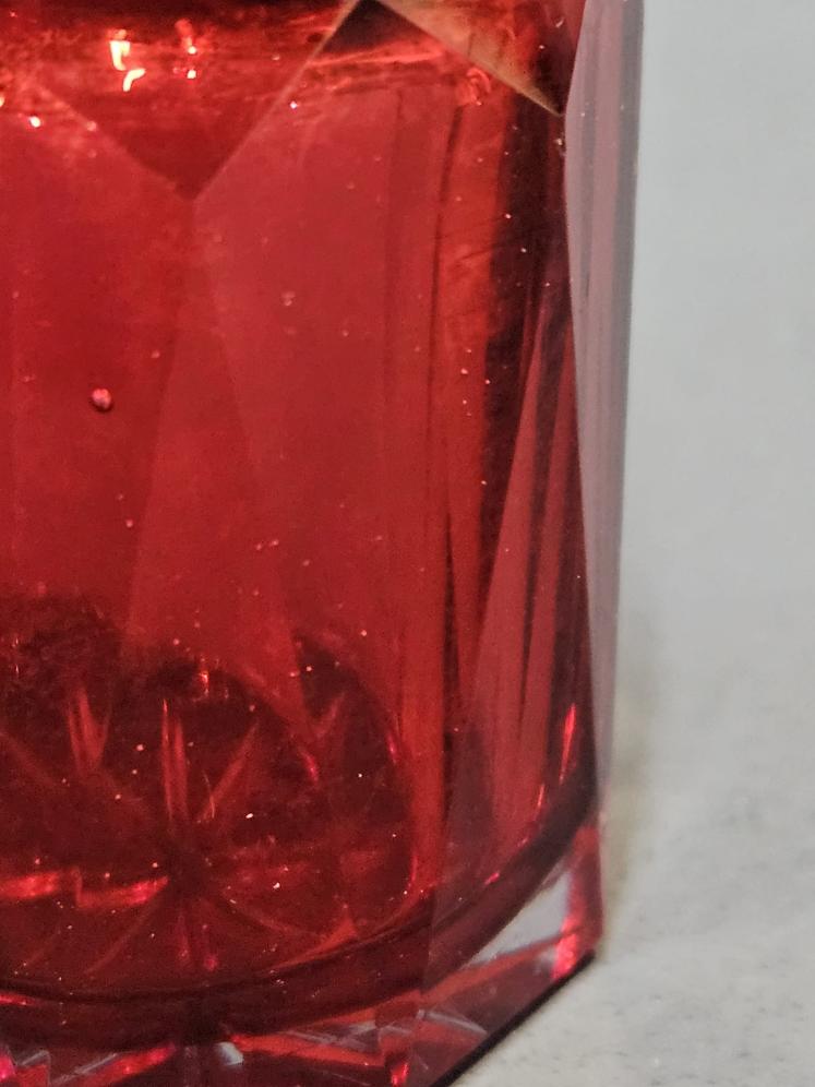 Ruby Glass Silver Top Victorian Scent Bottle  - Image 3