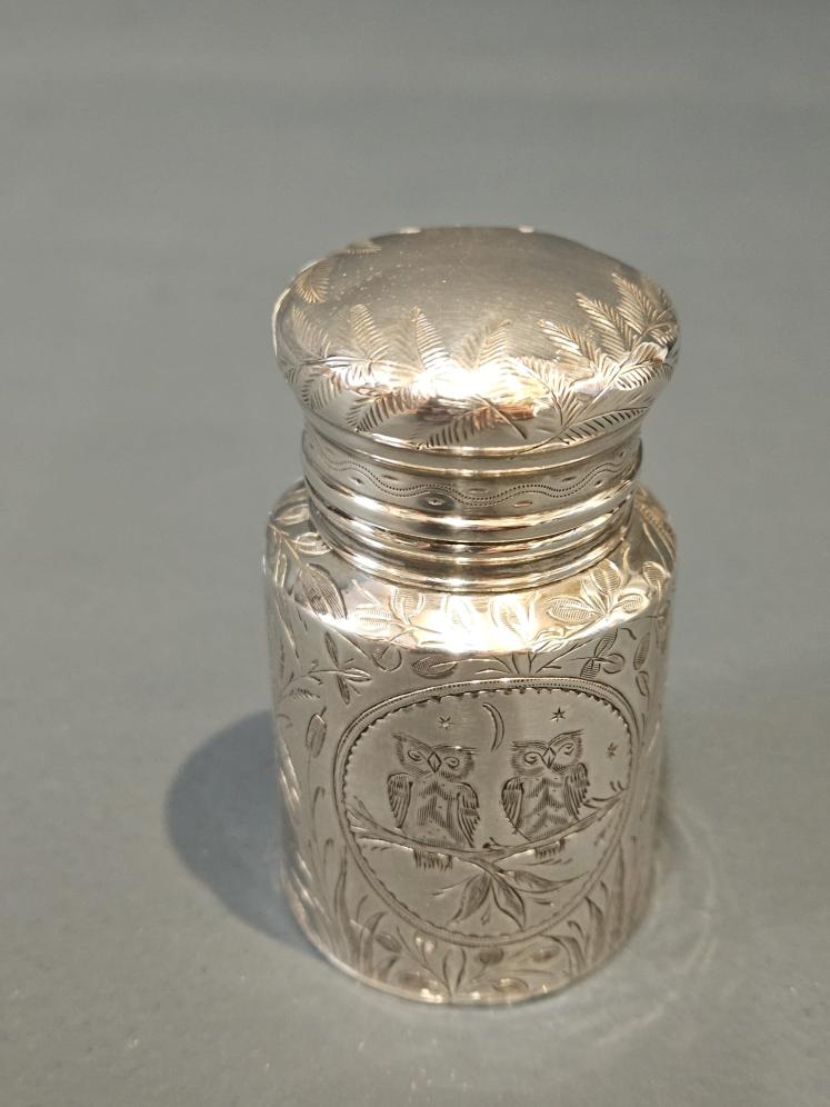 Superb Victorian Silver Owl Scent Bottle  - Image 8
