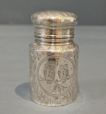 Superb Victorian Silver Owl Scent Bottle 
