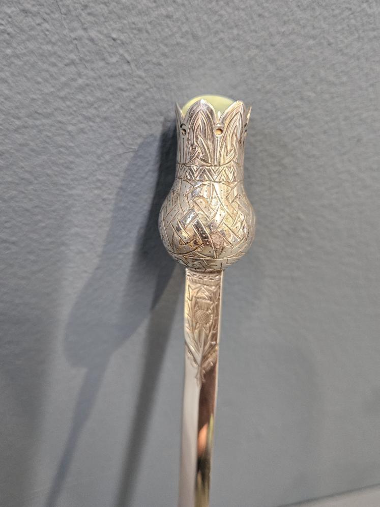 Superb Silver Thistle Top Paper Knife Set with a Moonstone - Image 4