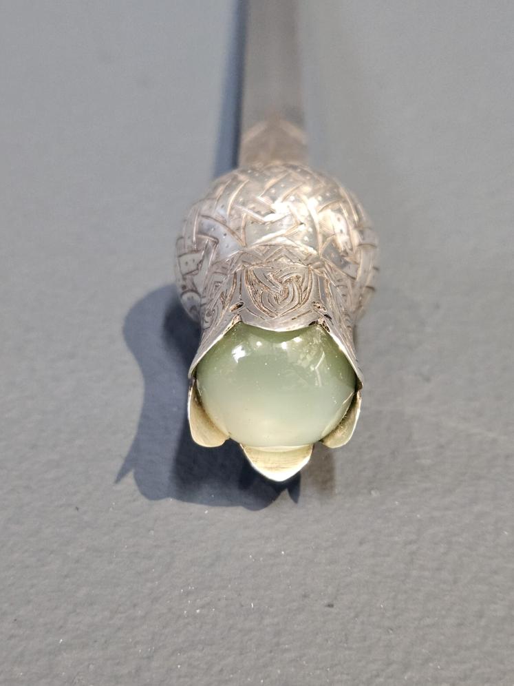 Superb Silver Thistle Top Paper Knife Set with a Moonstone - Image 3
