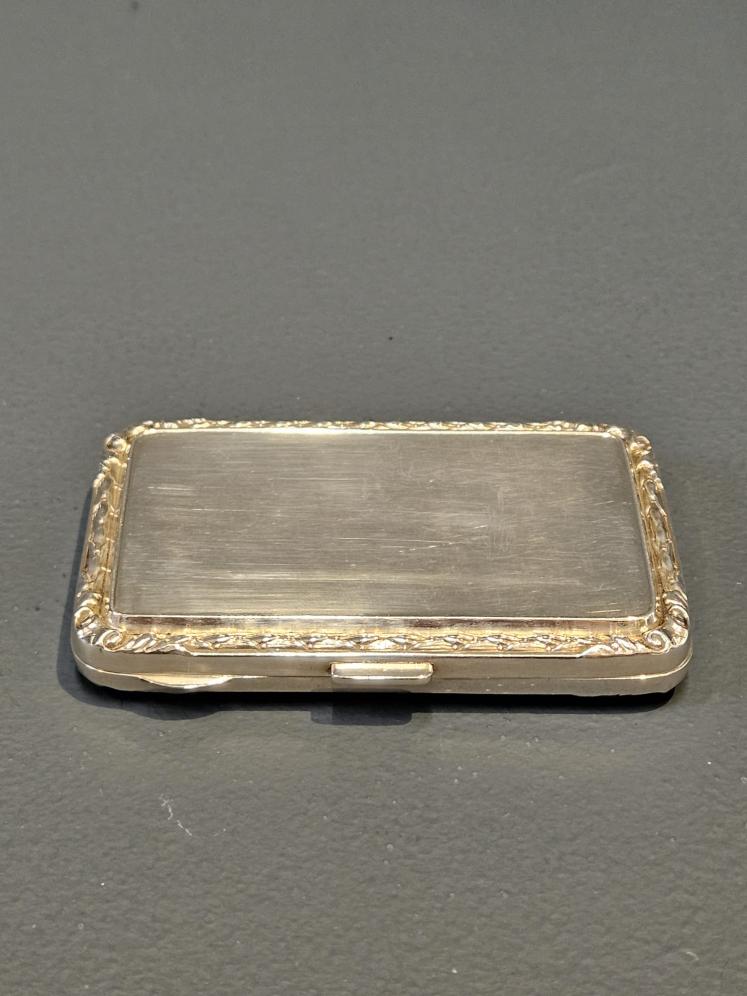 Silver and Blue Engine Turned Enamel Ladies Cheroot Case - Image 7