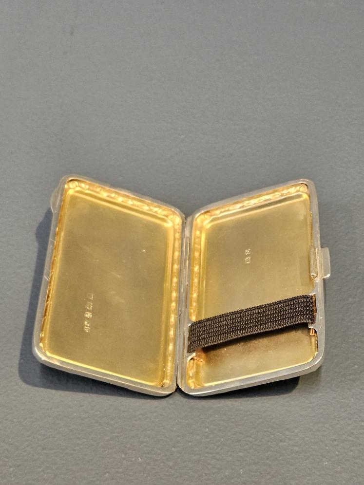 Silver and Blue Engine Turned Enamel Ladies Cheroot Case - Image 6