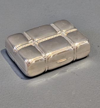 Unusual Victorian Silver Tied Parcel Snuff Box