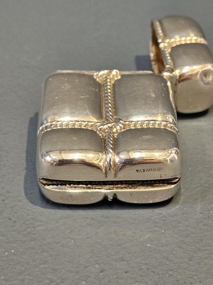 Unusual Victorian Silver Tied Parcel Vesta Case - Image 4
