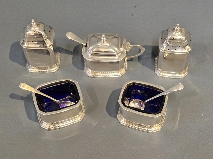 Goldsmith & Silversmith's 5 Piece Silver Cruet - Image 4