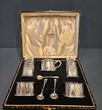 Goldsmith & Silversmith's 5 Piece Silver Cruet - Image
