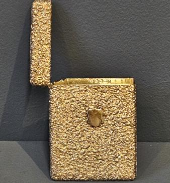 Victorian Embossed Floral Silver Gilt Card Case by George Unite