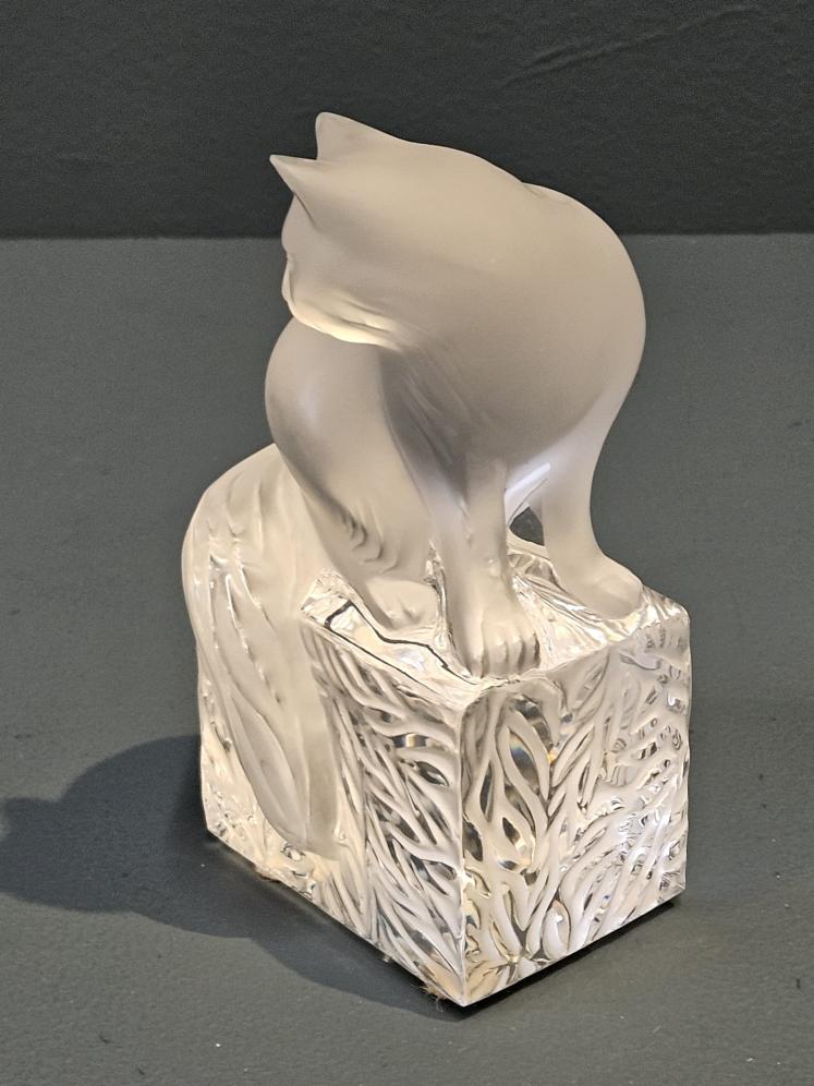 Lalique Cat on Pedestal - Image 4