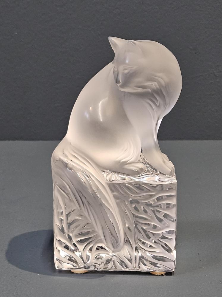 Lalique Cat on Pedestal - Image 3