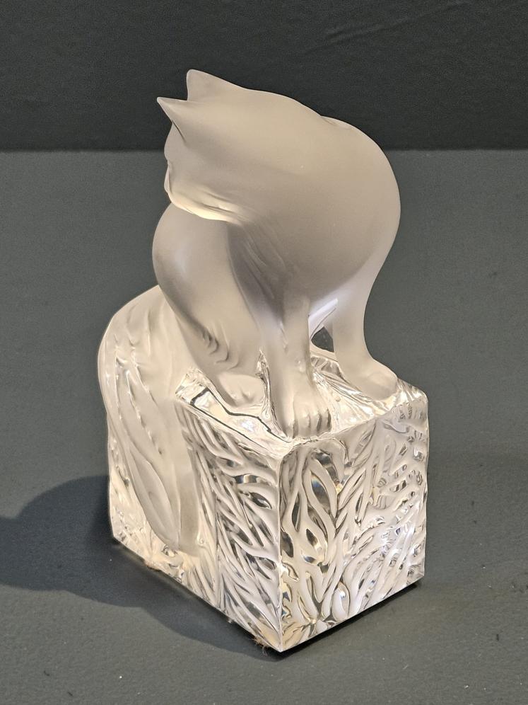 Lalique Cat on Pedestal - Image 2