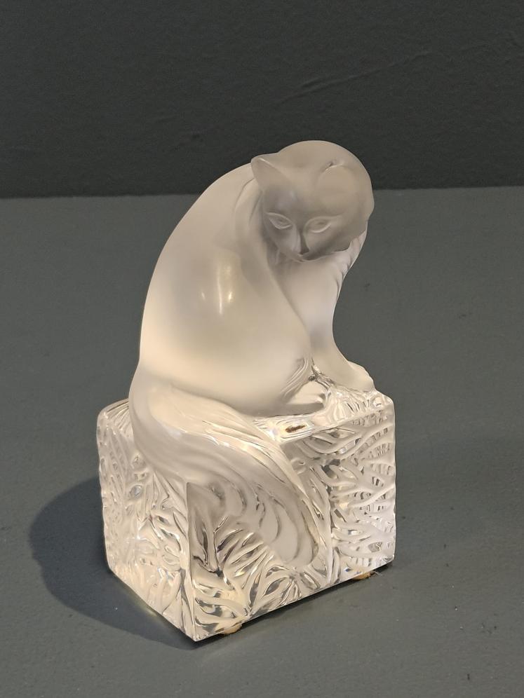 Lalique Cat on Pedestal - Image 1