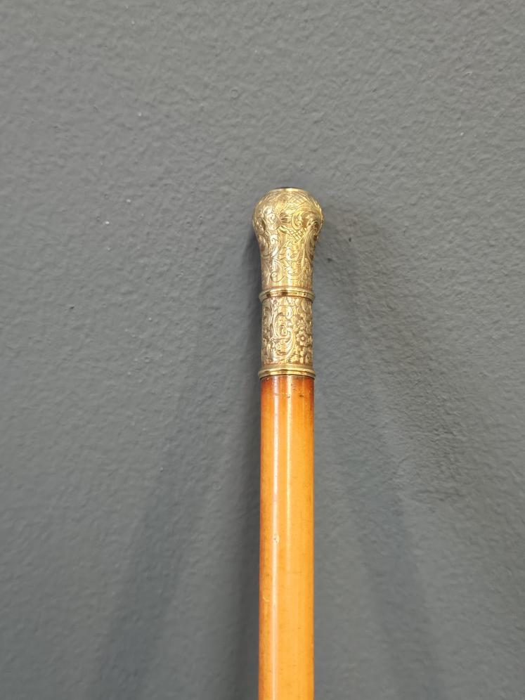 Victorian Swagger Stick with 15ct Gold Mount Inset with a Ruby - Image 5