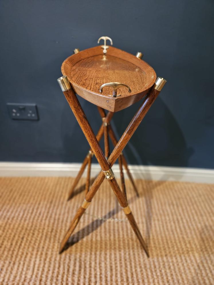 Late Victorian Boat and Oars Butlers Drinks Tray & Stand - Image 4