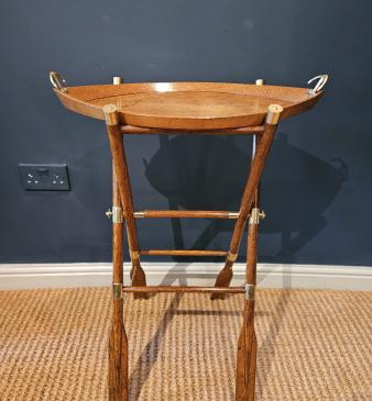 Late Victorian Boat and Oars Butlers Drinks Tray & Stand - Image