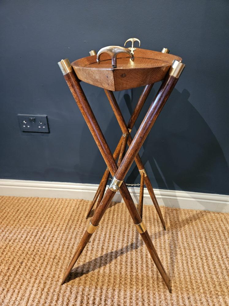 Late Victorian Boat and Oars Butlers Drinks Tray & Stand - Image 3