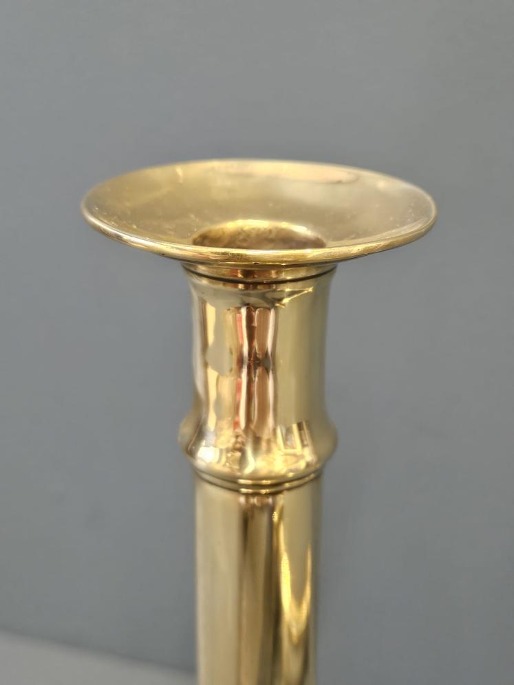 Pair of Tall George III Seemed Brass Candlesticks - Image 6