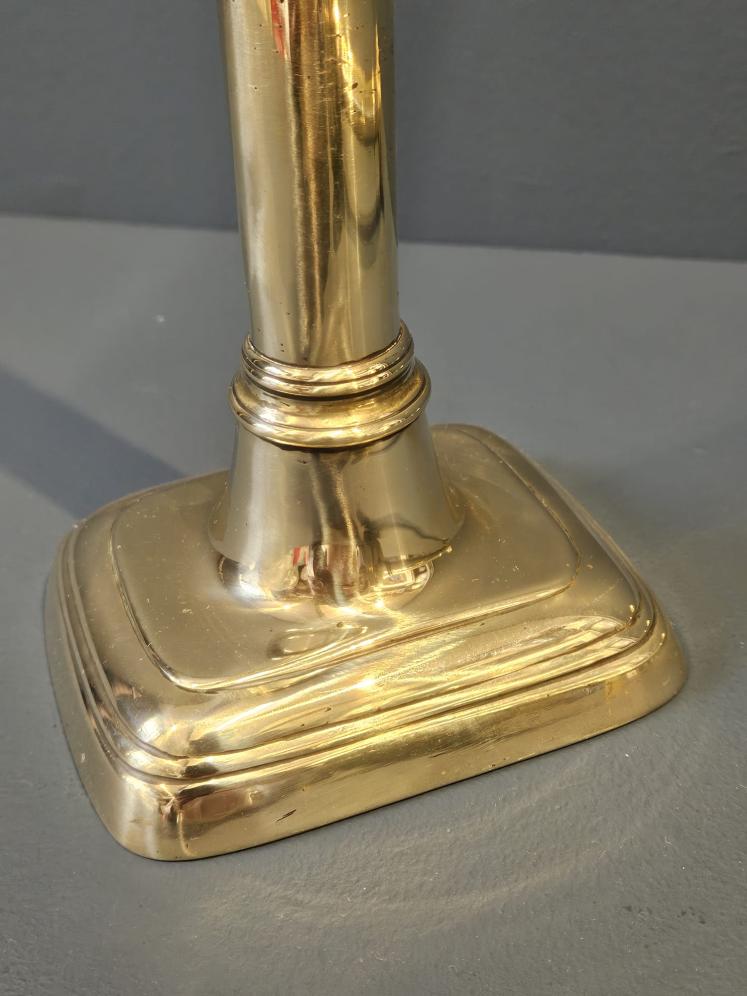 Pair of Tall George III Seemed Brass Candlesticks - Image 5