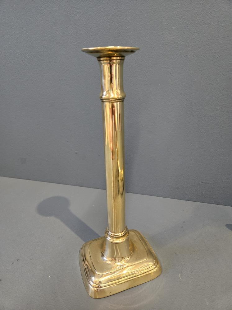 Pair of Tall George III Seemed Brass Candlesticks - Image 4