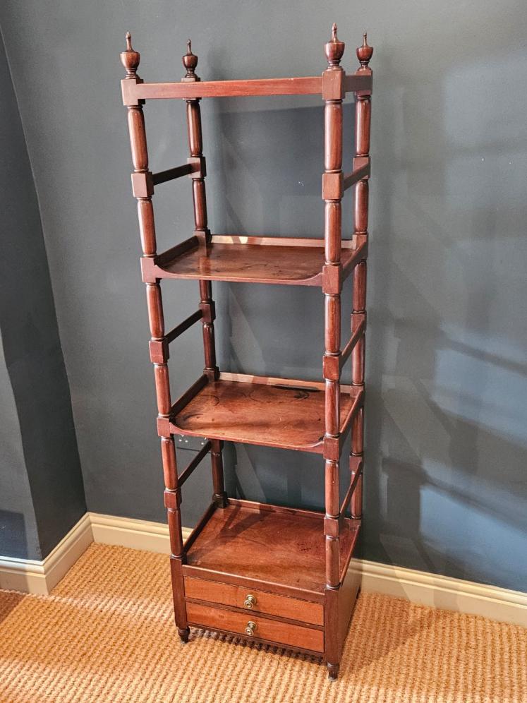Regency Mahogany Four Tier What-Not Bookcase - Image 12