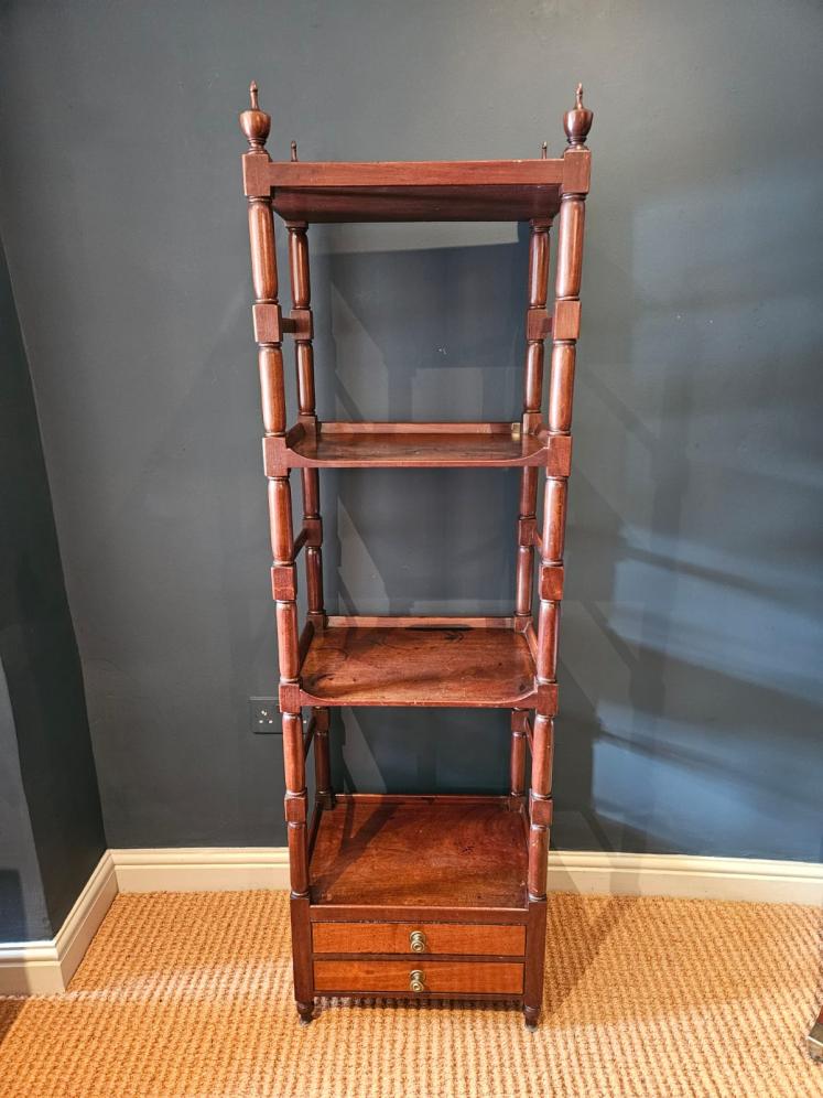 Regency Mahogany Four Tier What-Not Bookcase - Image 11