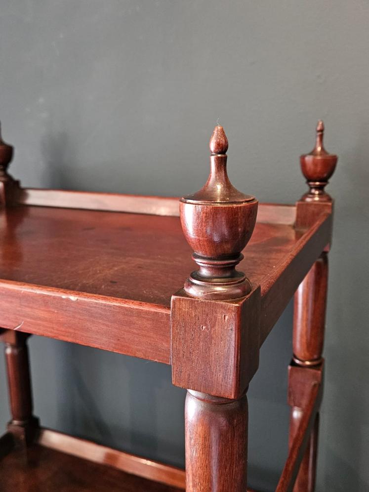 Regency Mahogany Four Tier What-Not Bookcase - Image 10