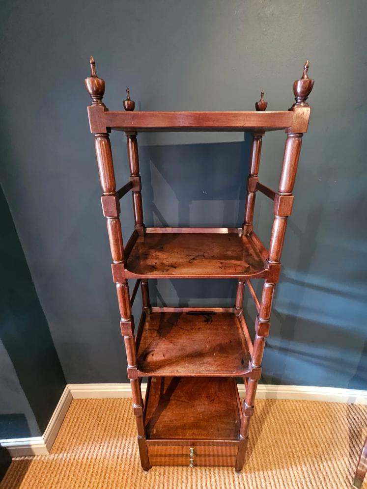 Regency Mahogany Four Tier What-Not Bookcase - Image 6