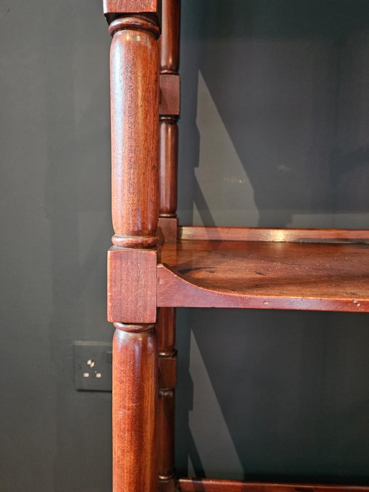 Regency Mahogany Four Tier What-Not Bookcase - Image 5