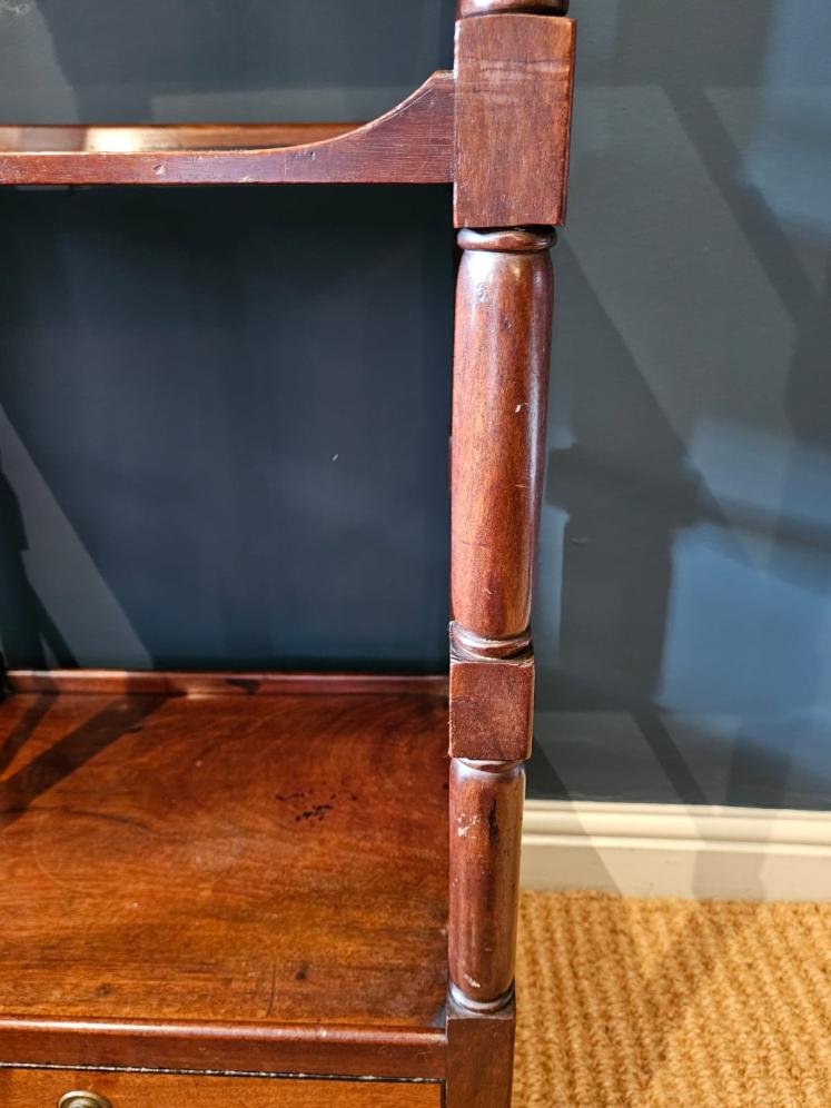 Regency Mahogany Four Tier What-Not Bookcase - Image 3