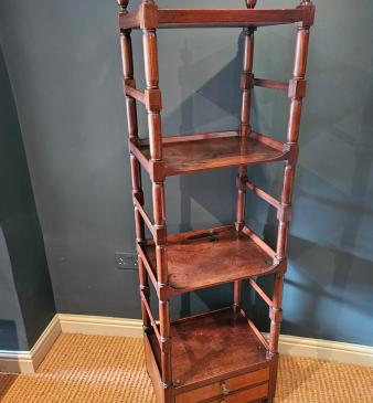 Regency Mahogany Four Tier What-Not Bookcase - Image