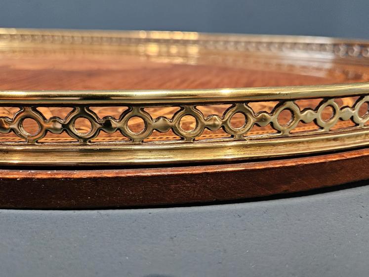 Superb Victorian Inlaid Mahogany Oval Tray - Image 8