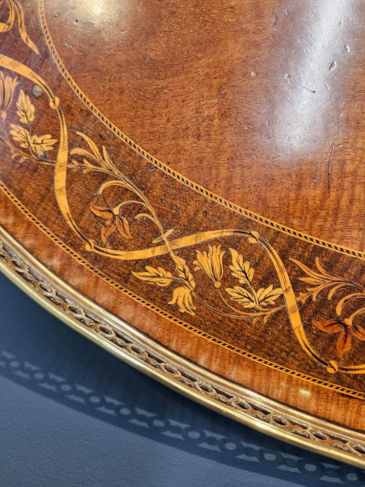 Superb Victorian Inlaid Mahogany Oval Tray - Image 3