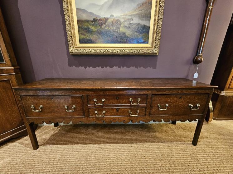 George III Oak Four Drawer Dresser - Image 11