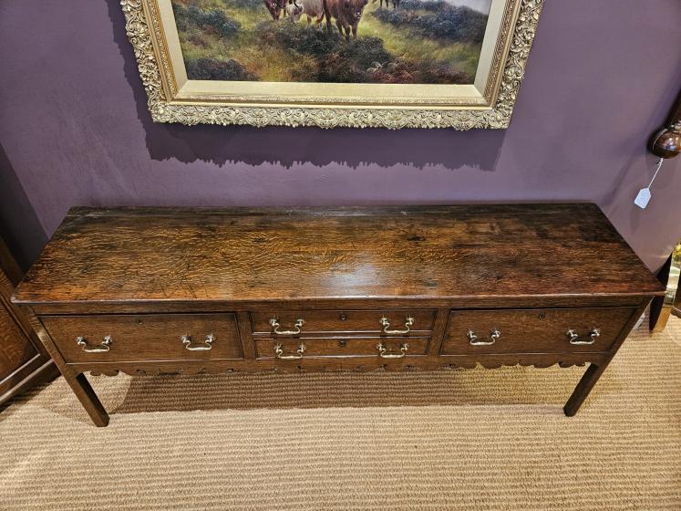 George III Oak Four Drawer Dresser - Image 7