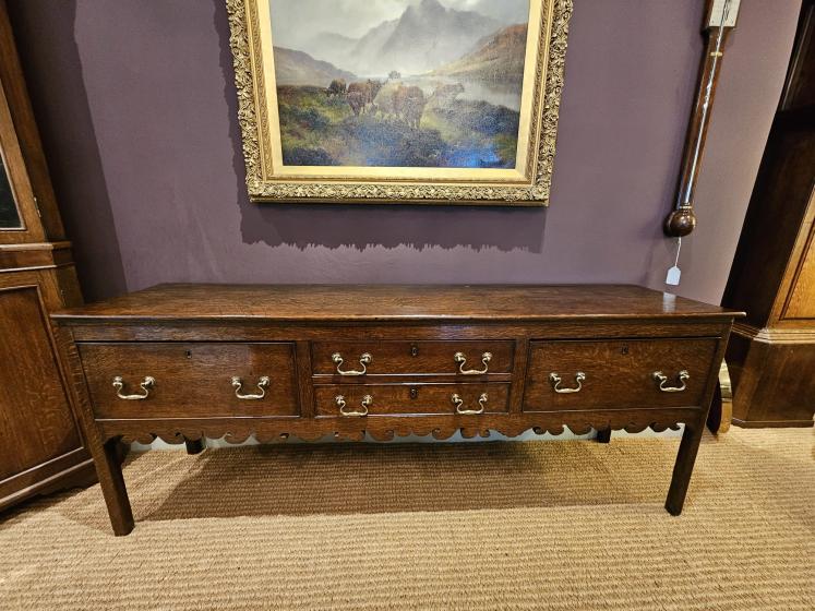 George III Oak Four Drawer Dresser - Image 6