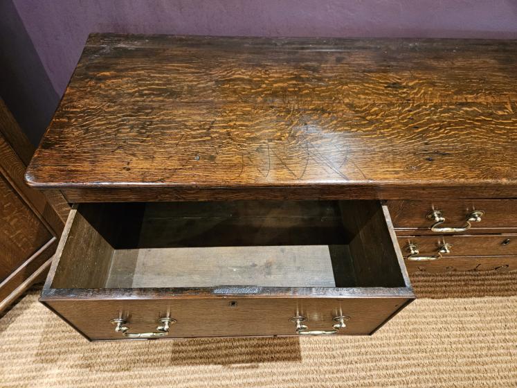 George III Oak Four Drawer Dresser - Image 4