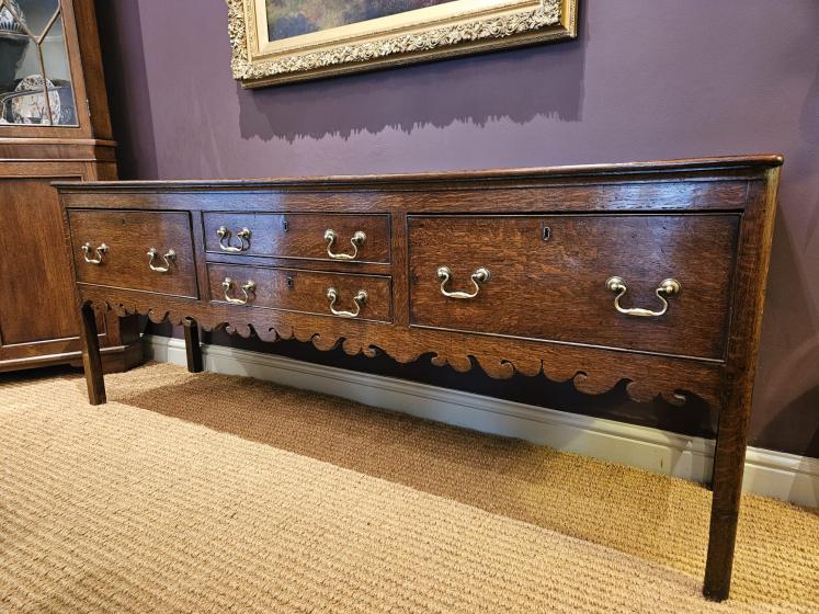 George III Oak Four Drawer Dresser - Image 2