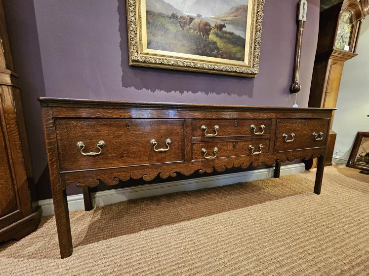 George III Oak Four Drawer Dresser - Image 1