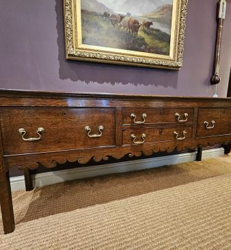 George III Oak Four Drawer Dresser - Image