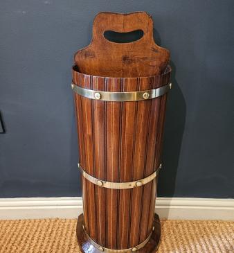 Victorian Mahogany Brass Bound Stick Stand - Image