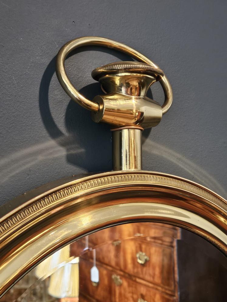 1950's Italian Gilt Brass Pocket Watch Mirror - Image 2