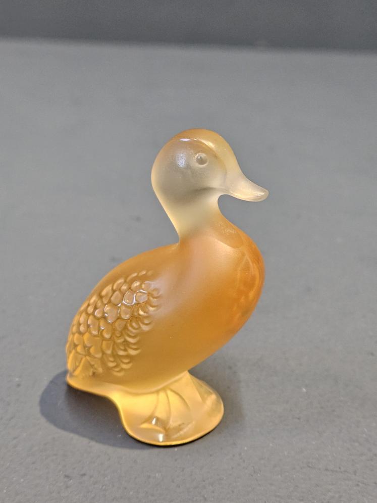 Lalique Gold Opalescent Duck - Image 1