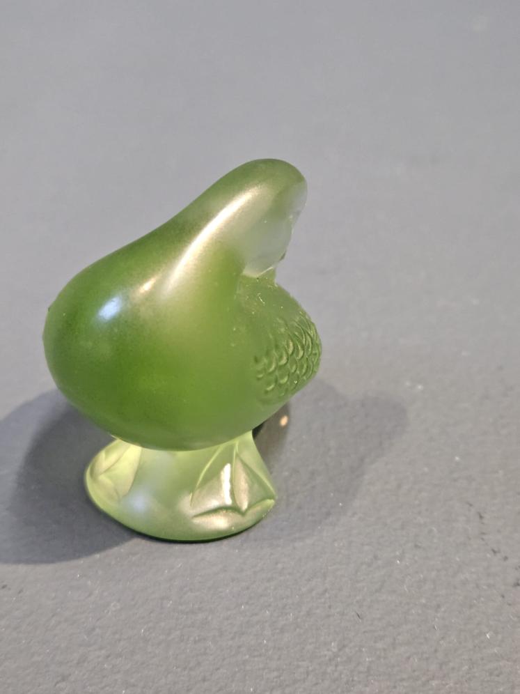Lalique Green Opalescent Preening Duck - Image 2