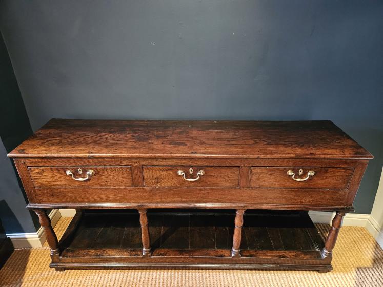 George II Country House Oak Open Pot Board Dresser - Image 9