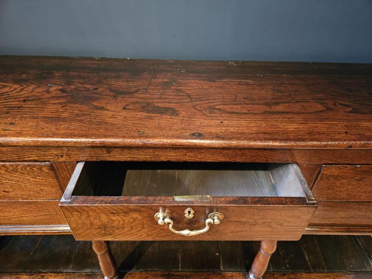 George II Country House Oak Open Pot Board Dresser - Image 7