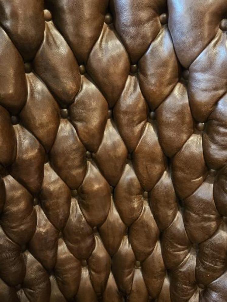 Superb Victorian Leather Button Back Arm Chair  - Image 7