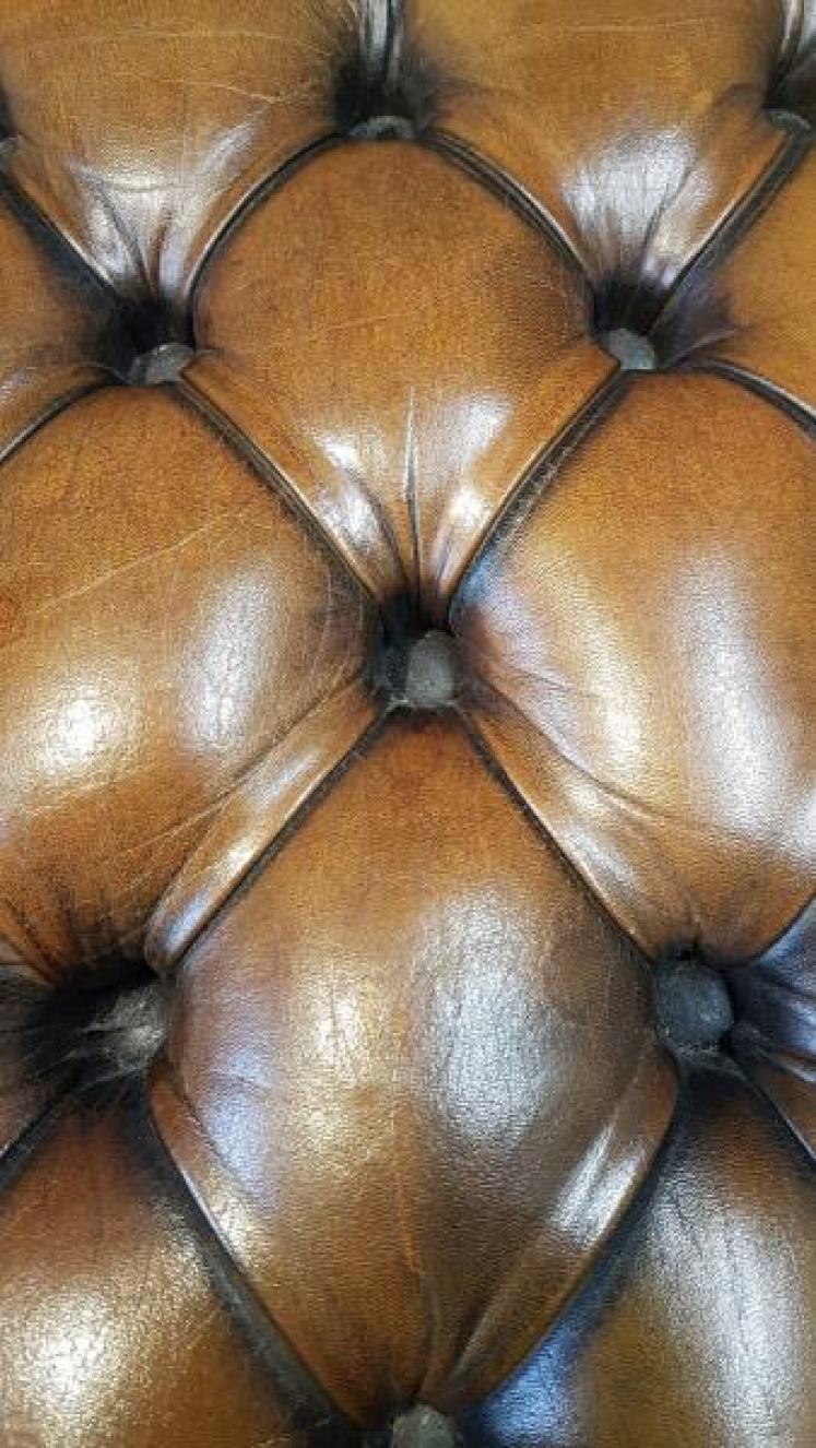 1930's Leather Foot Stool  - Image 4
