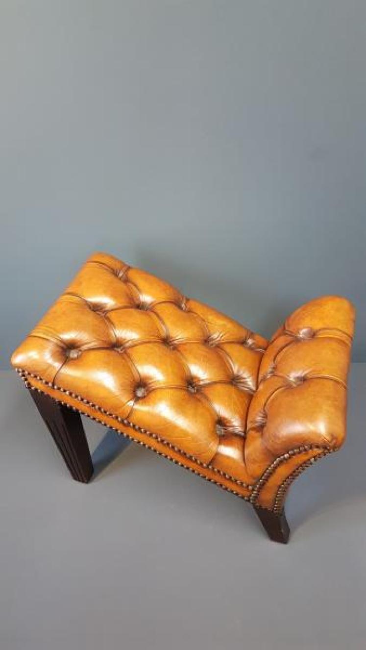 1930's Leather Foot Stool  - Image 2