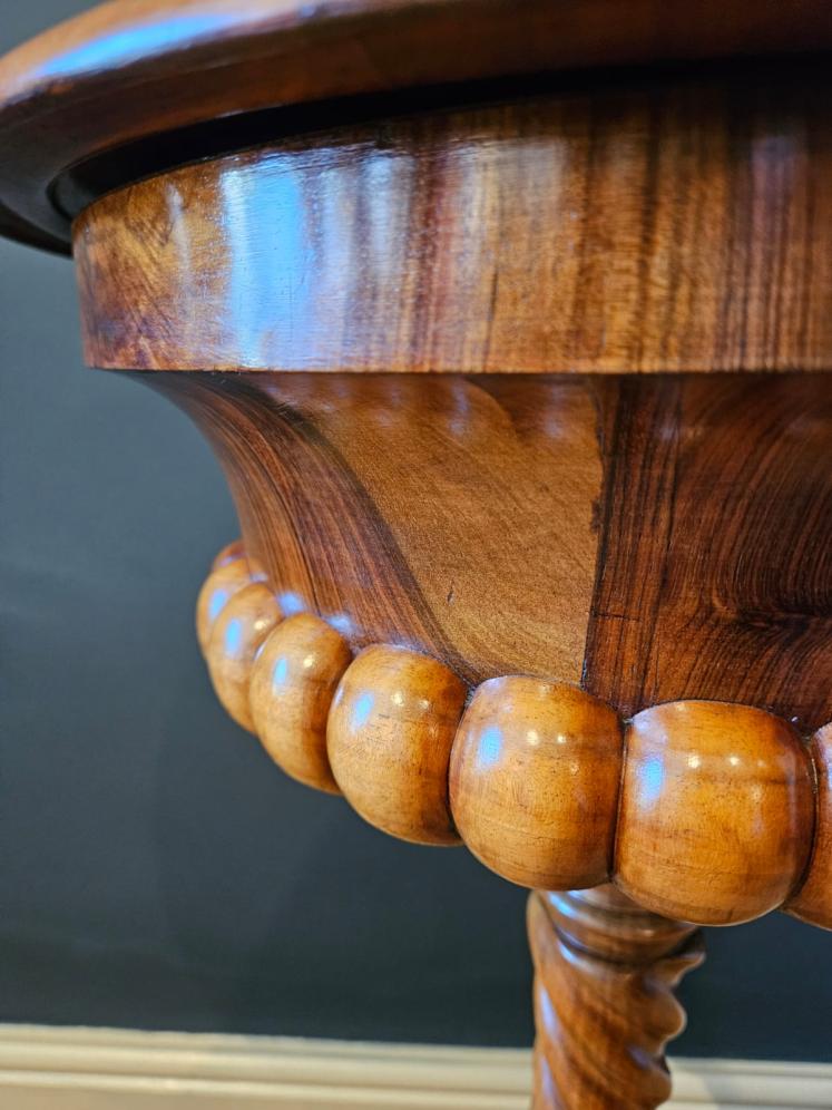 Stylish Early Victorian Burr Walnut Work Table - Image 6
